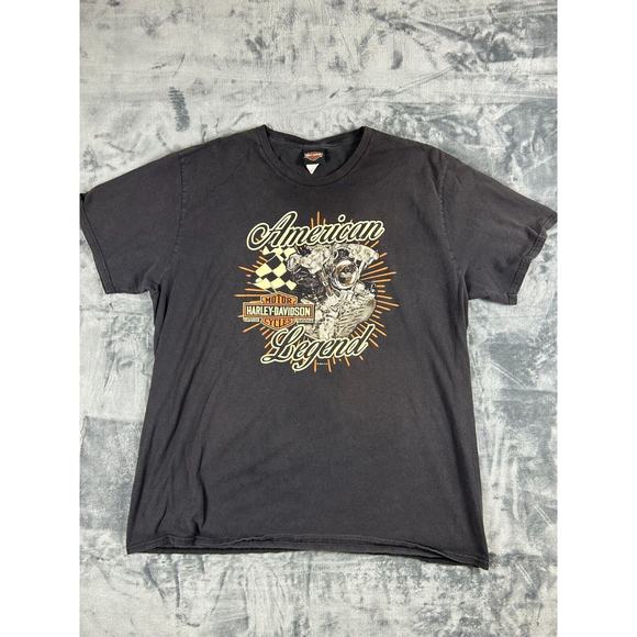 Harley-Davidson American Legend T-Shirt 2XL Black Biker Graphic Tee Wolverine MI - Picture 1 of 10